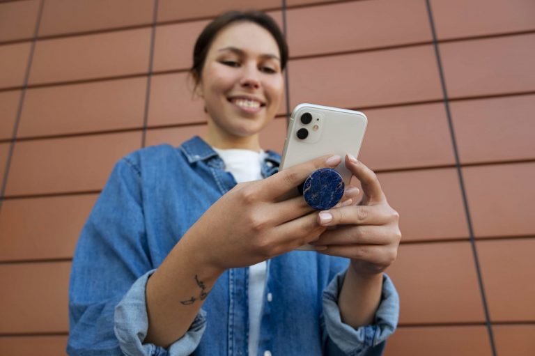 woman using smartphone