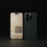 a black and white phone sitting next to each other